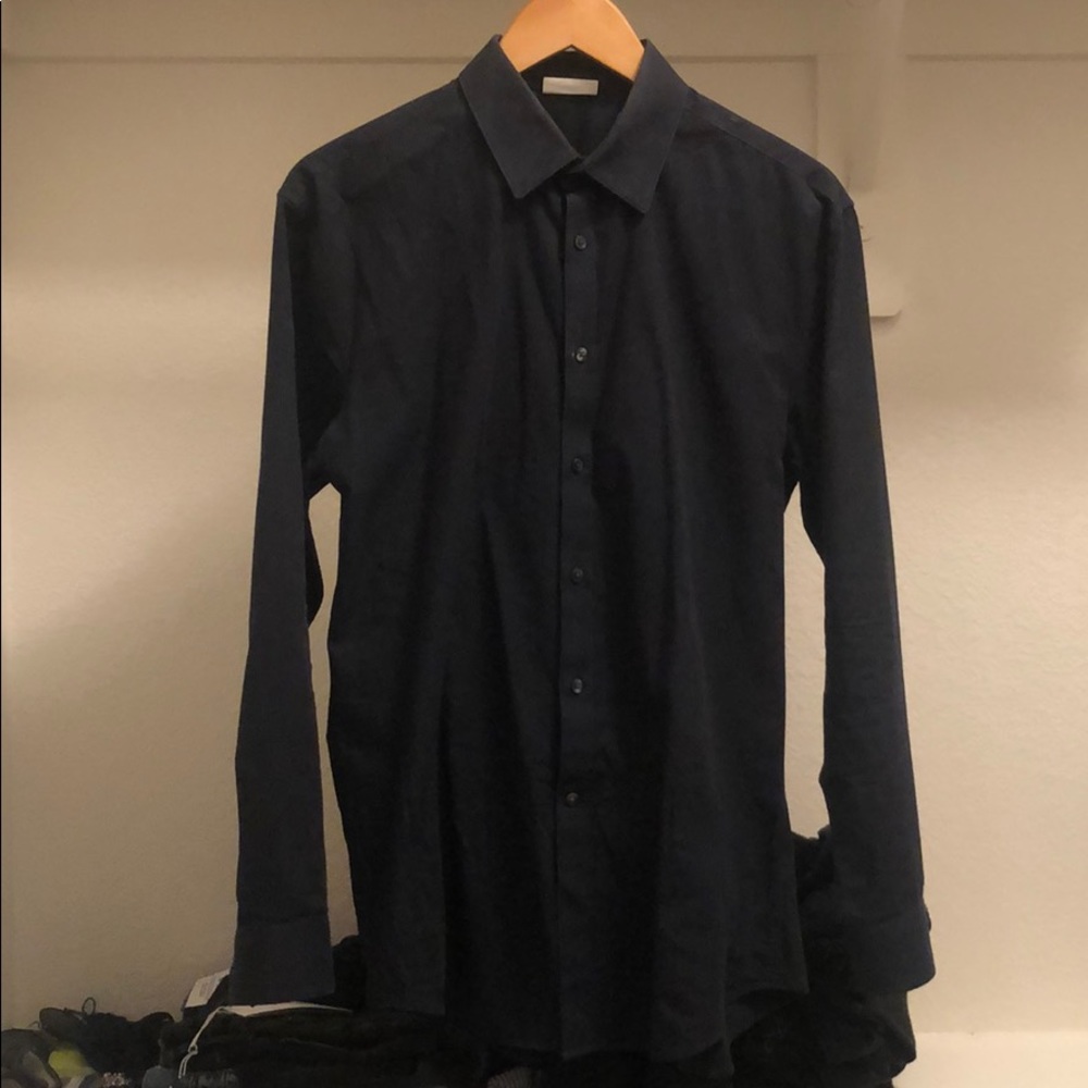 Black Calvin Klein extreme slim fit button down